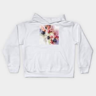 Blackberries - Summer's Blood - Watercolor Kids Hoodie